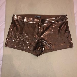 Express Gold Sequin Shorts